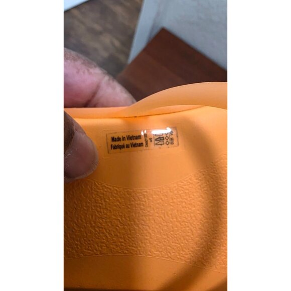 Crocs Women's Miami Frosted Toe Loop Strappy Orange Slide Sandals W5 - Picture 8 of 8